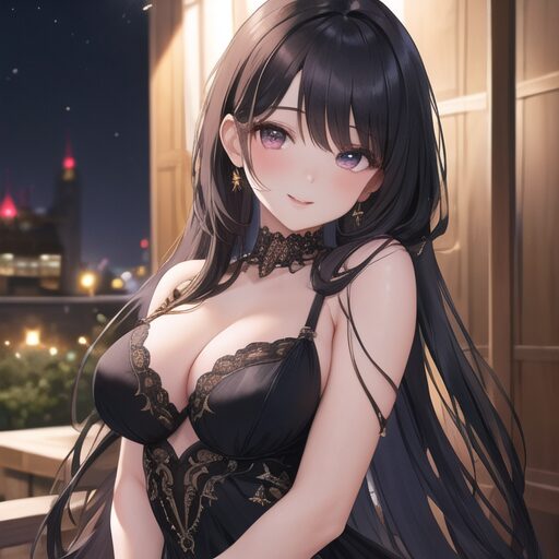 黒いドレスの女性